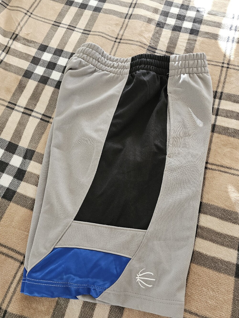 NBA Gray and Black Athletic Shorts with Blue Accents - Picture 8 of 8